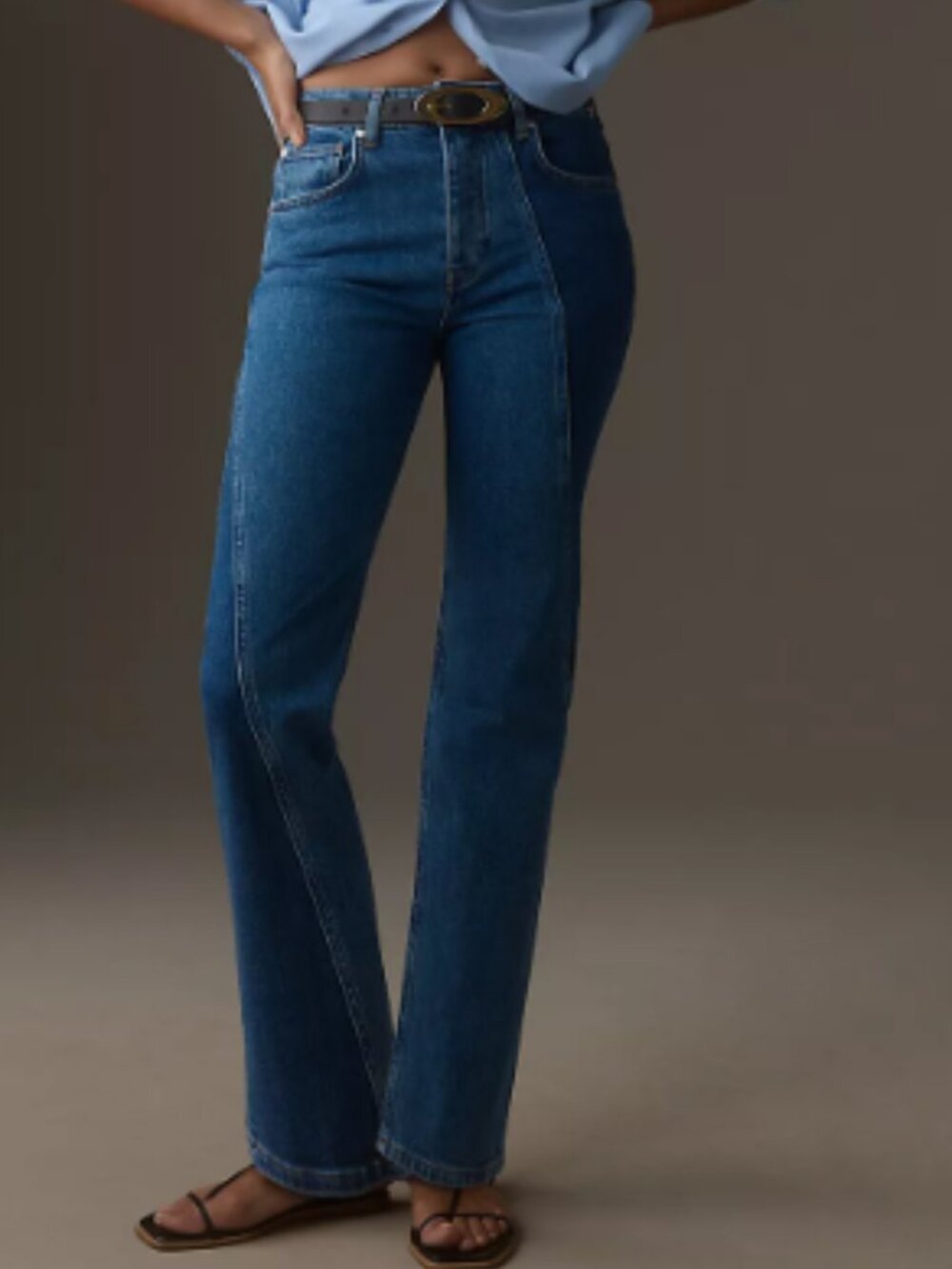 Pilcro Vintage High-Rise Two-Tone Straight Leg Jeans Size 26 Anthropologie